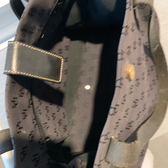 DOONEY & BOURKE Black Signature Large Canvas Authentic Tote.  AUTHENTIC VINTAGE - Picture 5 of 14